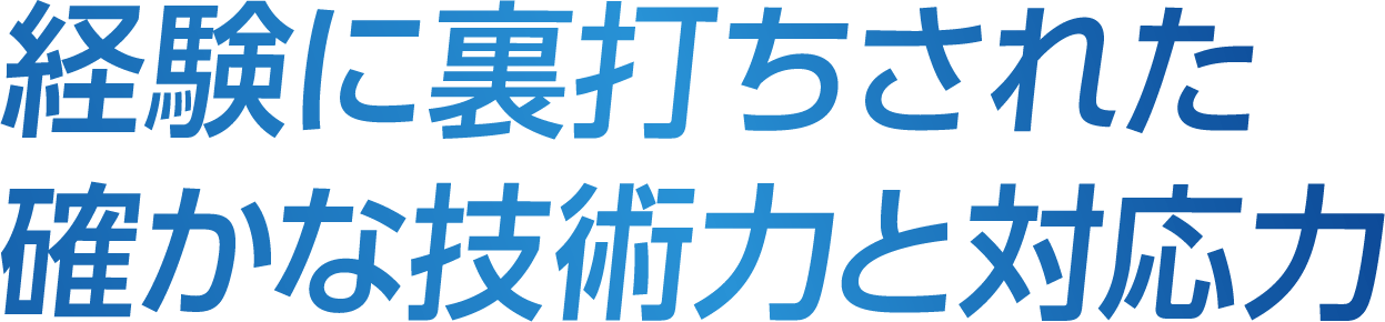 経験に裏打ちされた確かな技術力と対応力